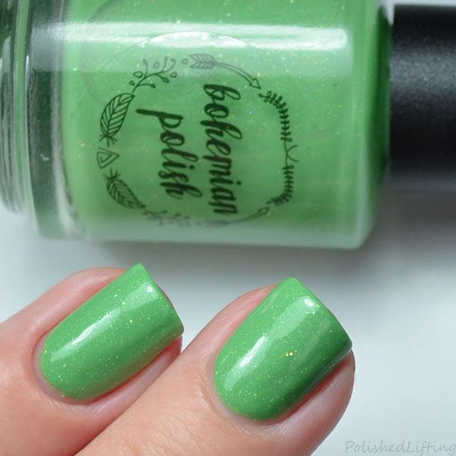 green holographic nail polish