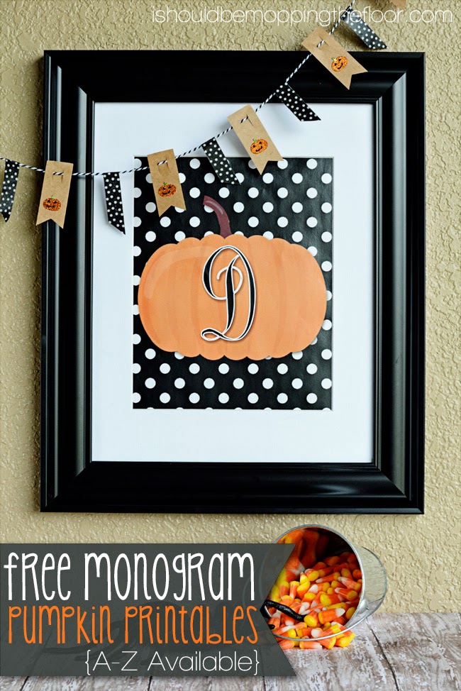 Free Monogram Pumpkin Printables | A-Z Available | 8x10 | Instant Downloads