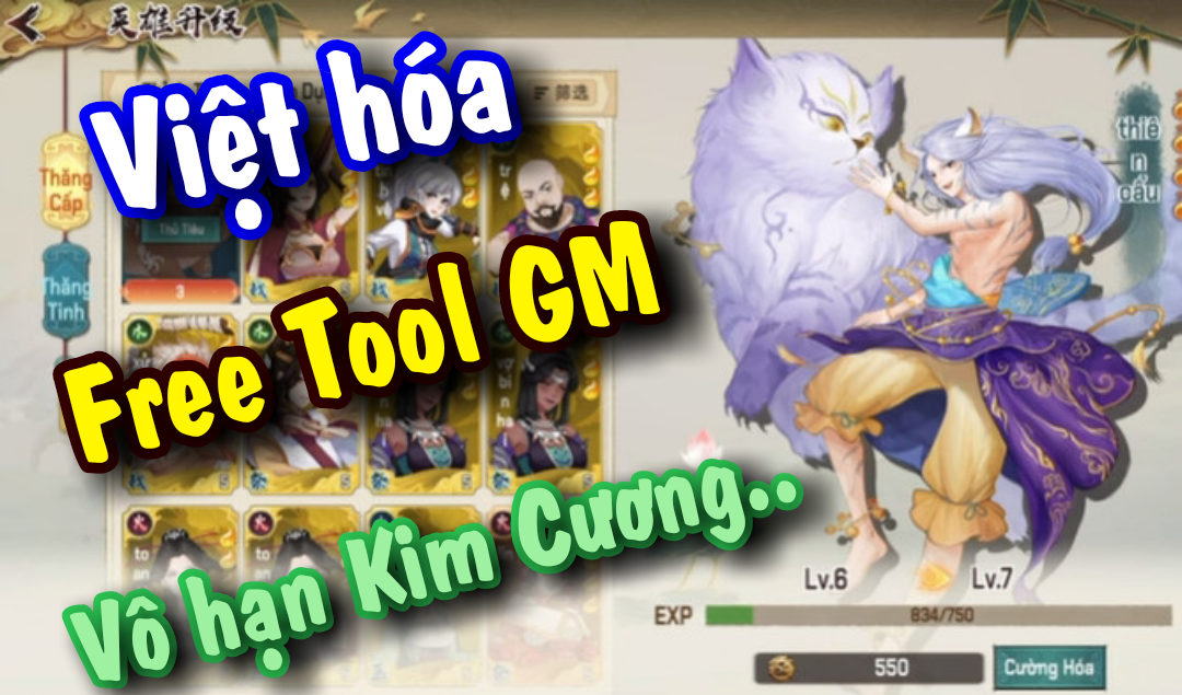 Game Trung Quốc Sơn Hải Kỳ Kinh Việt hóa Free Tool GM Vô hạn Kim Cương