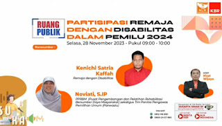 Talkshow kbr dan nlr Indonesia tentang partisipasi remaja disabilitas dalam pemilu