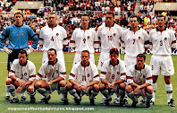 Selección de BÉLGICA - Temporada 1999-00 - De Vlieger, Van Meir, De Bilde, Strupar, Wilmots, Peeters; Deflandre, Vanderhaeghe, Tanghe, Van Kerckhoven y Oyen - INGLATERRA 2 (Shearer y Redknapp), BÉLGICA 1 (Strupar) - 10/10/1999 - Partido amistoso - Sunderland, Inglaterra, Stadium of Light