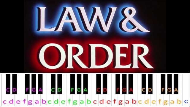 Law & Order Theme Piano / Keyboard Easy Letter Notes for Beginners