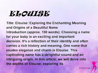 meaning of the name "ELOUISE"