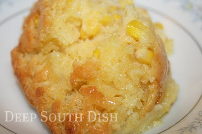 Corn spoon bread goes by a number of names, but it's basically a souffle made of cornmeal, corn, sour cream, milk, eggs and butter. A wonderful side dish for any holiday.