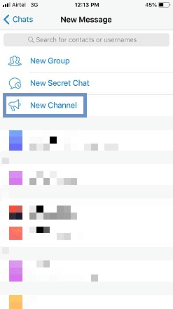 New Telegram channel iOS