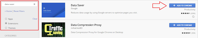 instalasi ekstensi data saver
