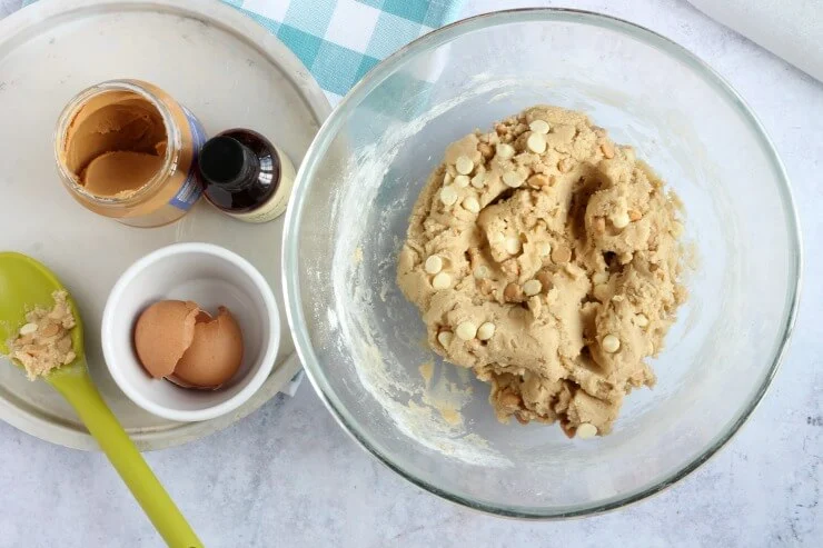 Uncooked peanut butter chip cookie dough