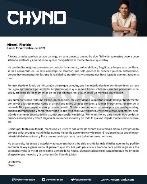 Chyno anuncia que se retira de las redes tras sus escándalos de traición y drogas