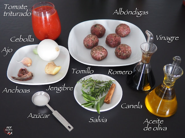 Las clásicas albóndigas de carne con salsa de tomate, con algunos aromas más innovadores.