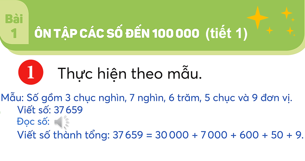 bài 1 ;ÔN TẬP CÁC SỐ ĐẾN 100 000  (T1)