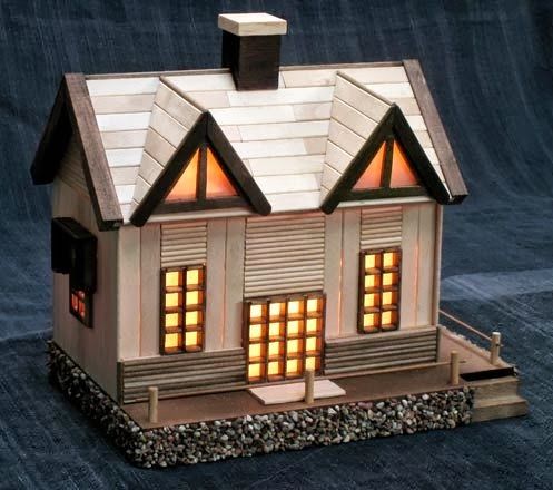 20 contoh kerajinan miniatur rumah dari stik  es krim Hal 