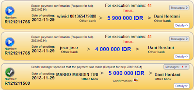 Bukti Pembayaran Dari MMM Mavodi Indonesia Sebesar 14,9 Juta