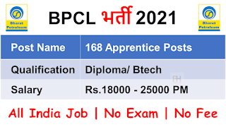 Bharat Petroleum Corporation Limited (BPCL) Apprentice Bharti 2021.