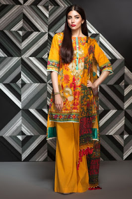 New Khaadi Festive Embroidered Chiffon 3 Piece Unstitched Suits Collection 2016