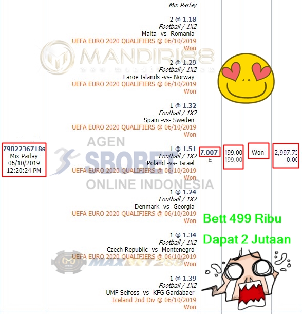  Selamat Kepada FxxxxxxN D RxxxxxA L TxxxxG yang sedang beruntung memenangkan Jackpot MIX PARLAY