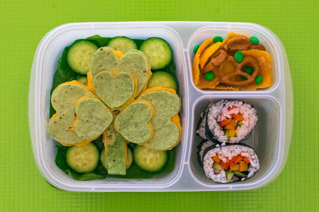 How to Make a Shamrock Quesadilla and Rainbow Sushi St. Patrick's Day Lunch Recipe