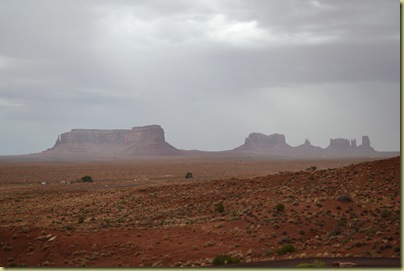 Rain over Monument Valley
