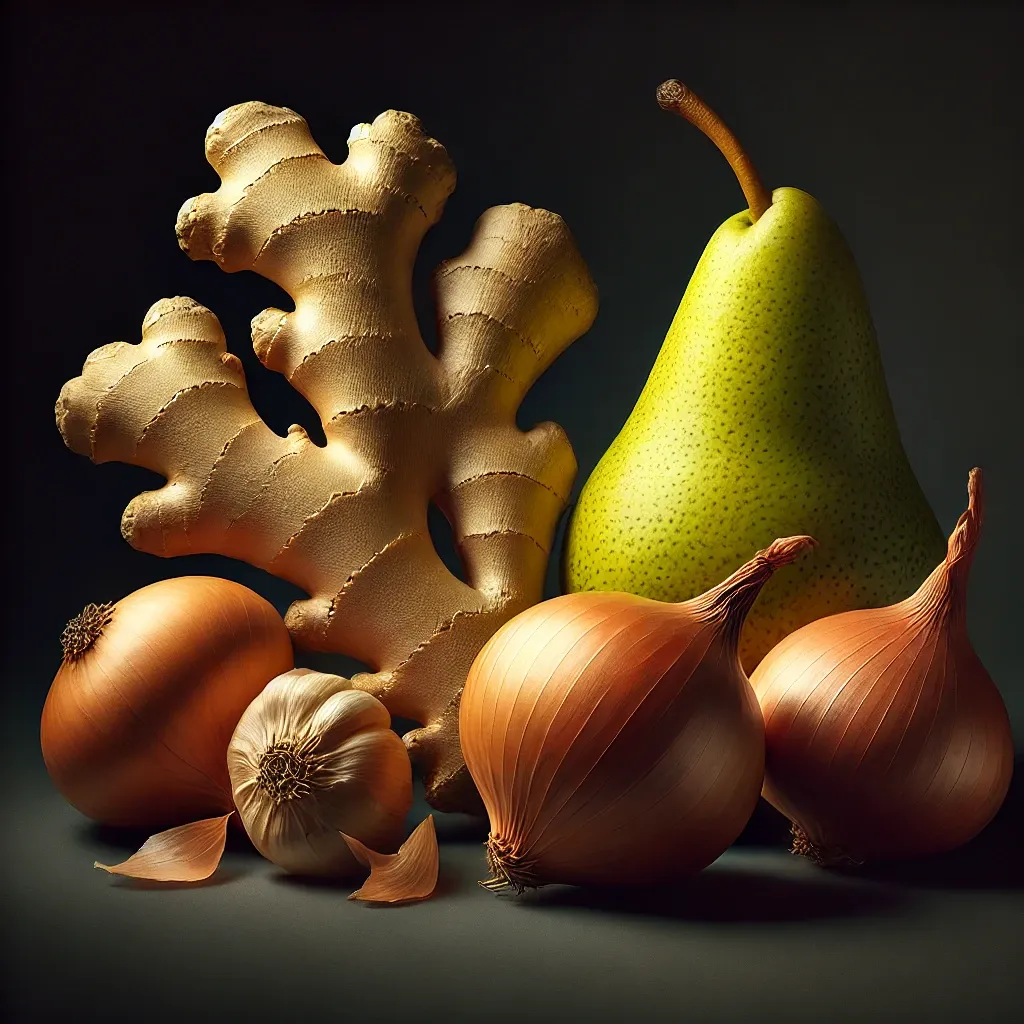 ginger-a-pear-and-onions