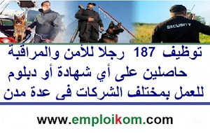  شركة للأمن والمراقبة: توظيف 187 رجل للأمن والمراقبة بمستوى النيفو باك بعدة مدن 