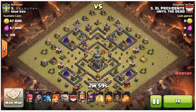 Cara Meratakan Town Hall 9 Max Defense Pada Clan War Clash of Clans