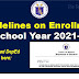 Guidelines on Enrollment for School Year 2021-2022