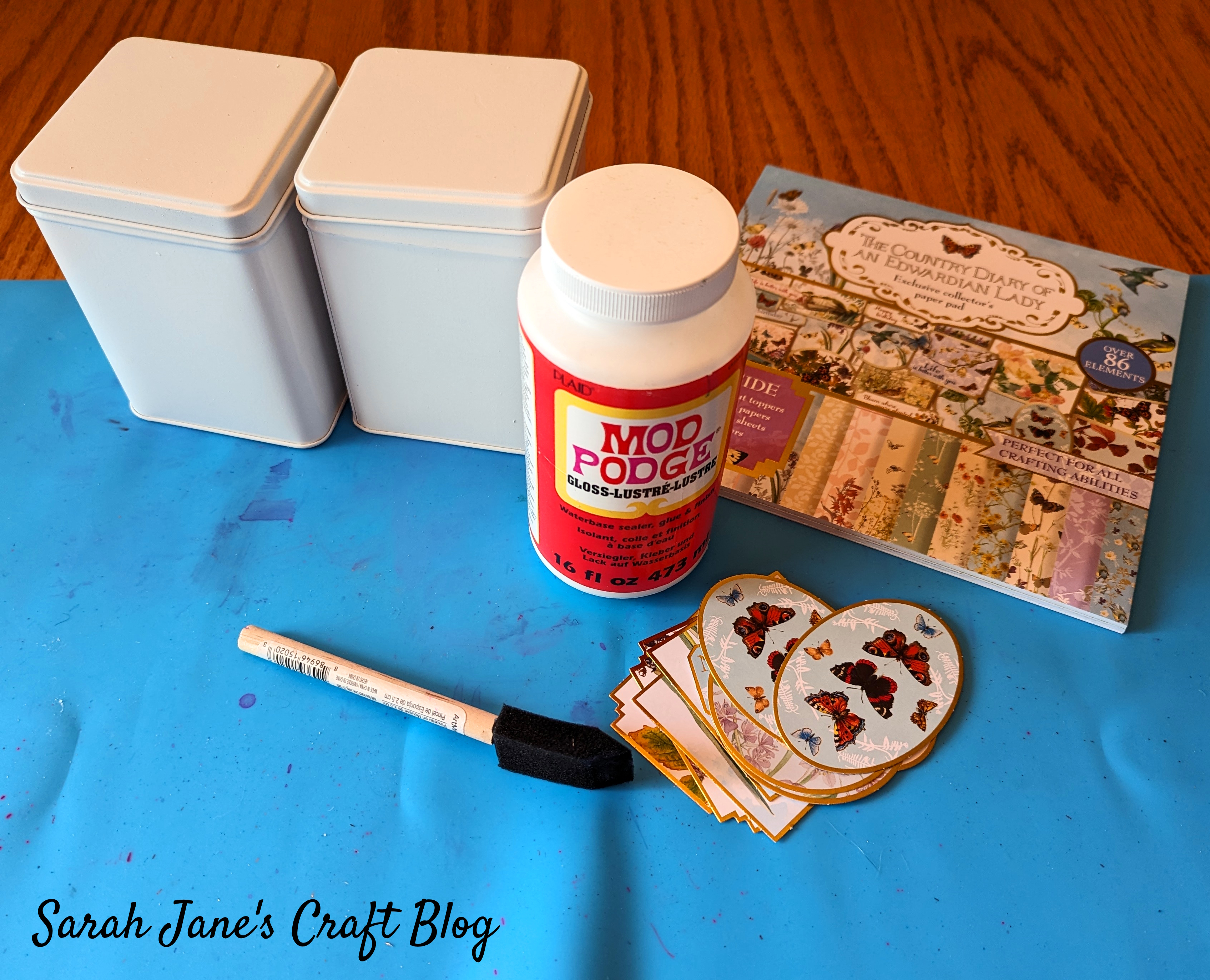 ThingamaJungle Decoupage Set: Mod Podge Glue (8 oz. Each) Matte and Glossy Finish Bundle with 12 Foam Brushes (1 in.) and 'Make Stuff' Magnet, Metal