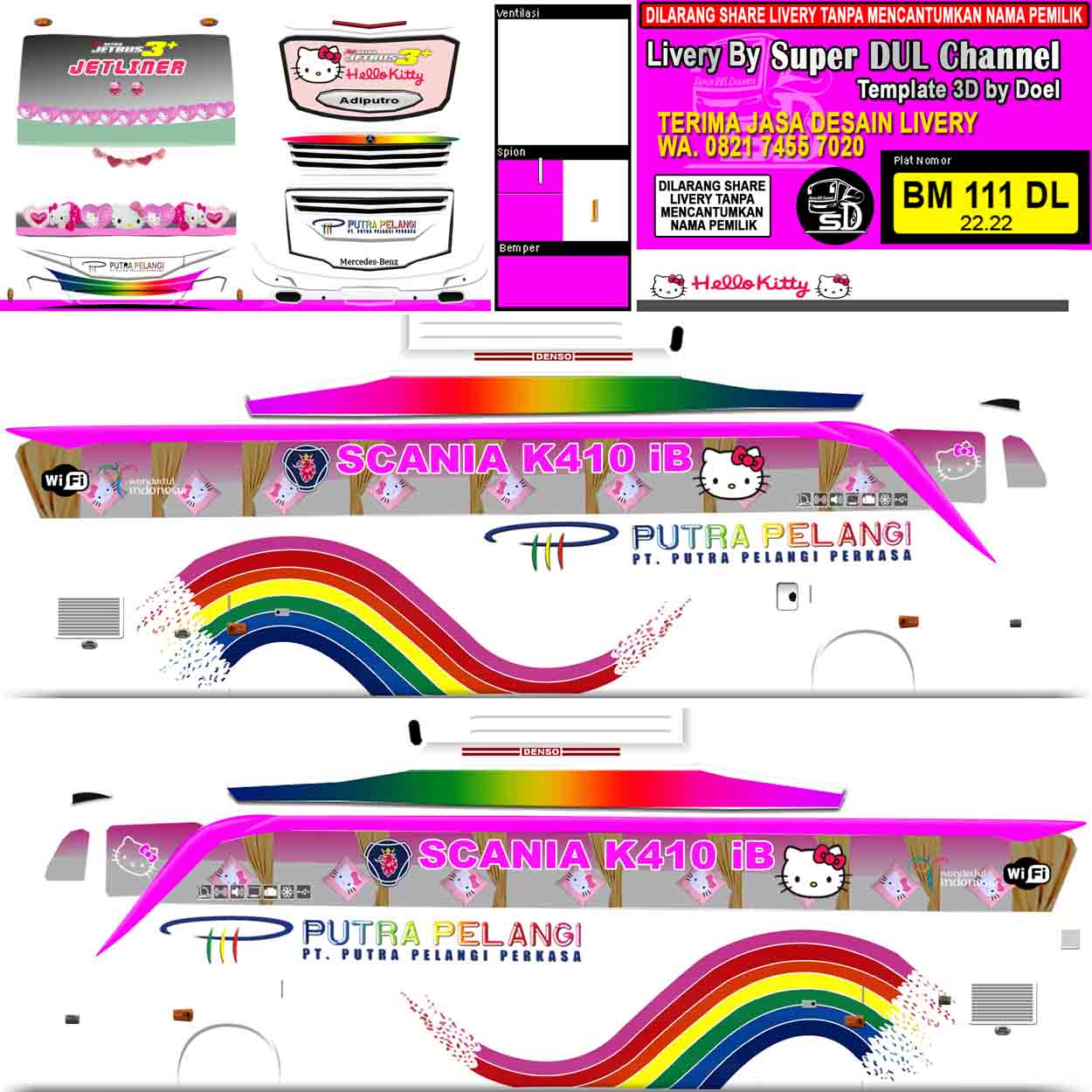 livery putra pelangi hello kitty