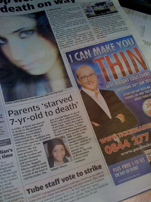 Unfortunate juxtaposition in Metro