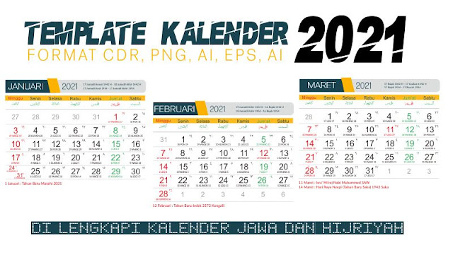 Template Kalender  2021  CDR PNG AI PSD PDF Gratis 100 