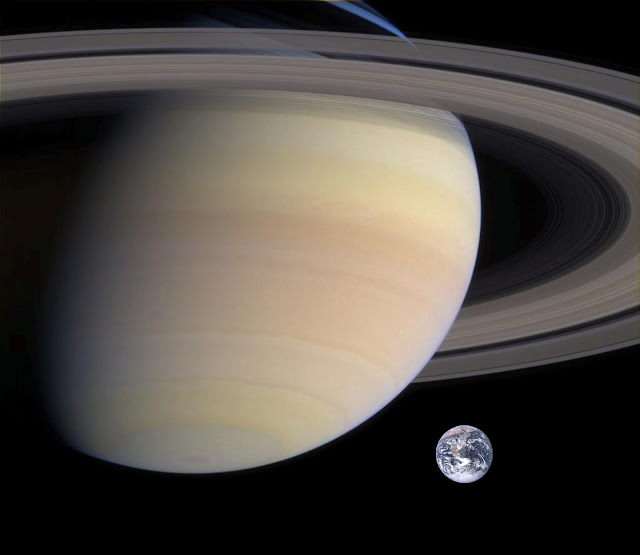 Comparison of the Earth to the Rings of Saturn