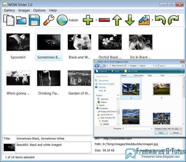 WOW Slider : un logiciel gratuit pour créer des diaporamas