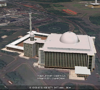 Coordinate of Istiqlal in Google Earth