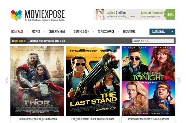 Moviexpose Responsive Blogger Template