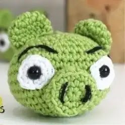 Cerdito Angry Birds a Crochet