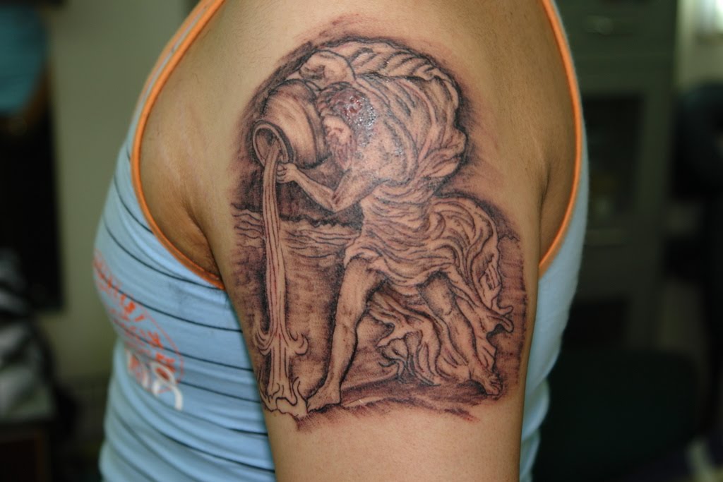 Hiya people, this is the first awesome Aquarius Tattoo of Zodiac Tattoo 