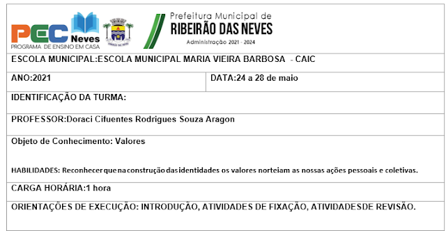 IDENTIDADES E VALORES: base das nossas ações!