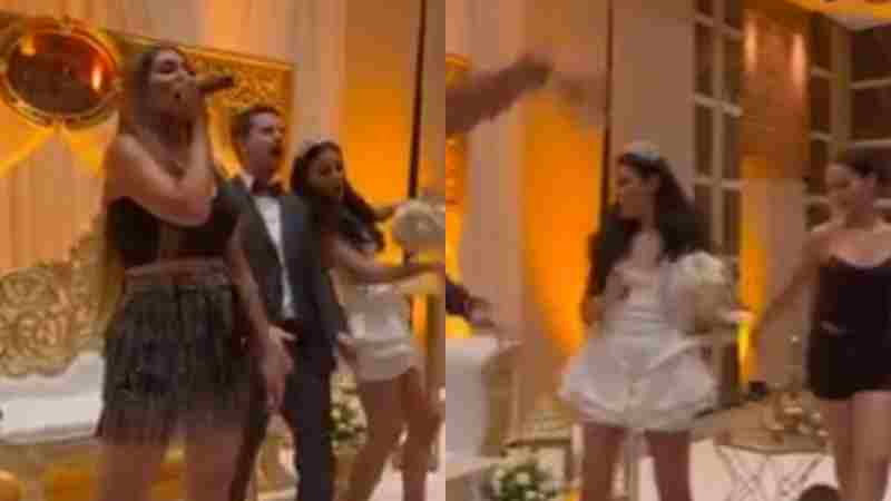 سيرين ميلاد ترقص بطريقة غريبة رفقة العروس في حفل زفاف