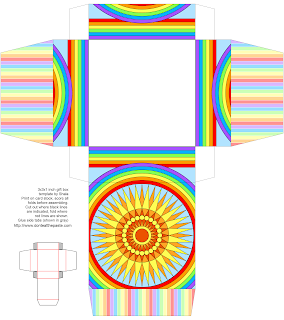 Printable sun and rainbow gift box