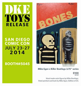 San Diego Comic-Con2014 Exclusive Mike Egan x Killer Bootlegs Bones Resin Figures - Black Bones with Adventure People Blister Card