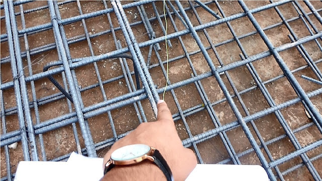 Steel bar over lapping in raft foundation