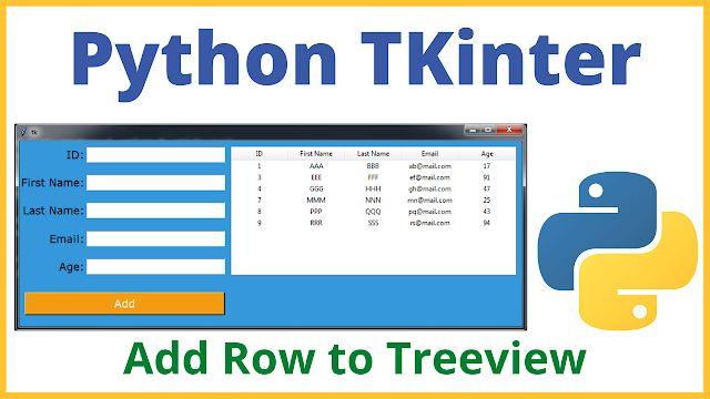 Python Tkinter Treeview Add Row