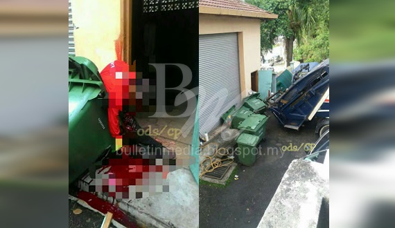 Kepala Pecah Terhimpit Lori Sampah Mengundur