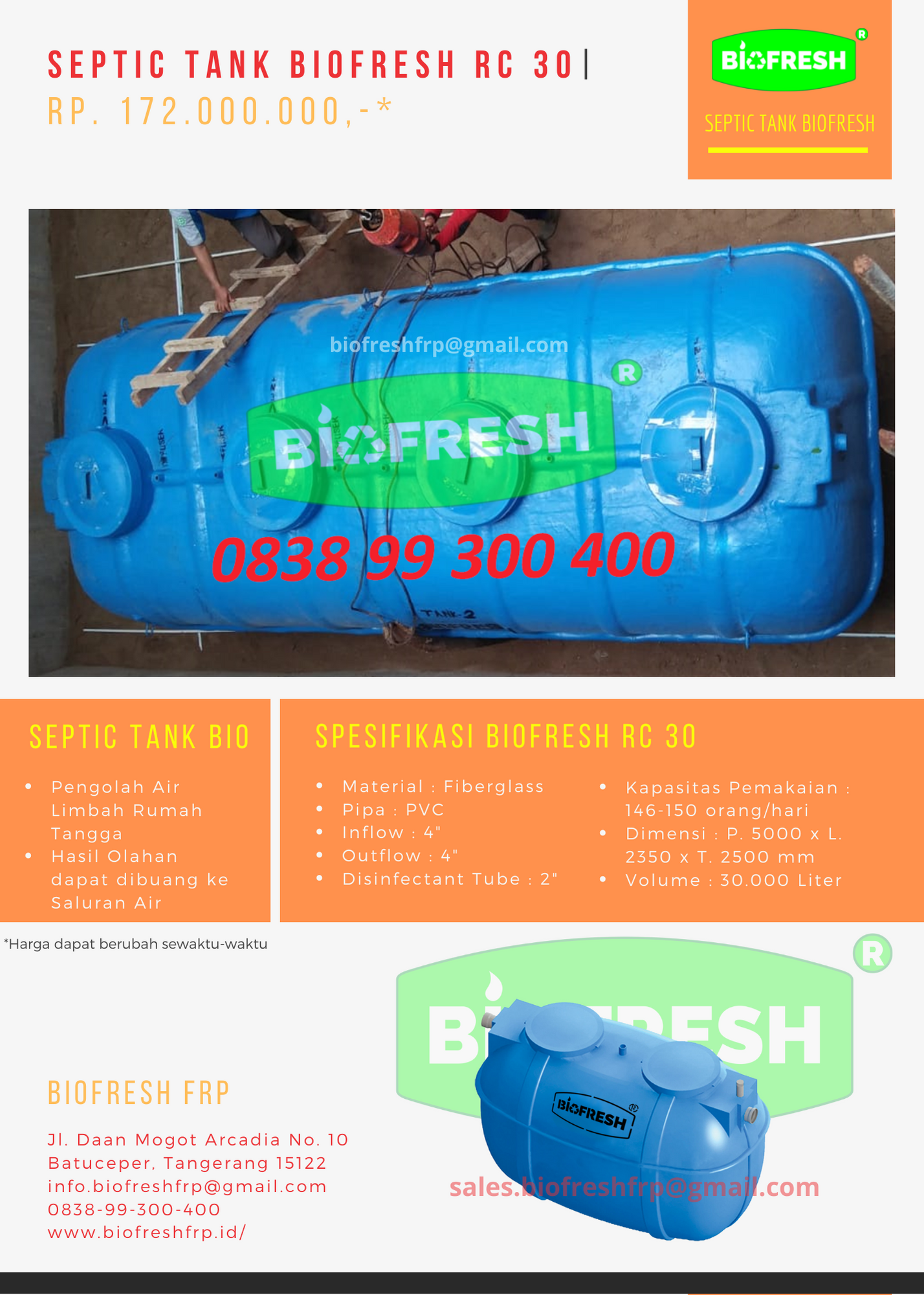 Harga Septic Tank Biofresh RC 30