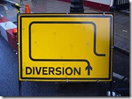diversion road sign diversion road sign