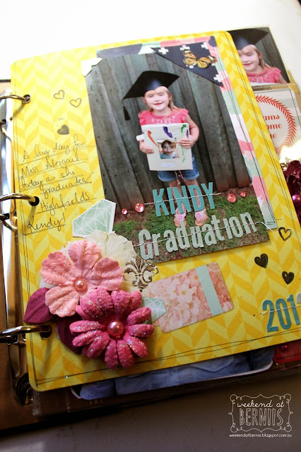 Kindy Graduation mini album by Bernii Miller for BoBunny using the Sweet Life collection. 