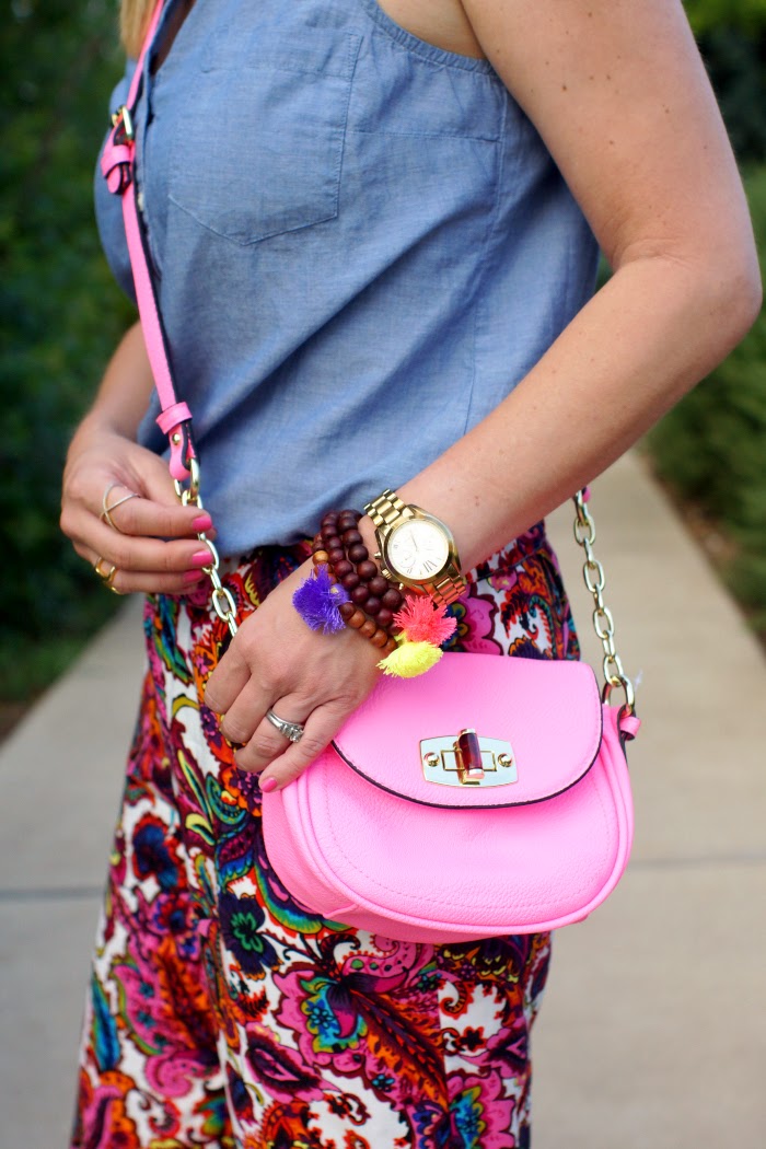 neon wood tassel bracelets