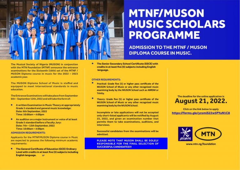 Apply MTN/MUSON Diploma Scholarship