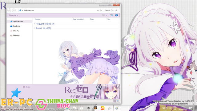 Windows 10 Ver. 1709 Theme Emilia Re:Zero by Enji Riz