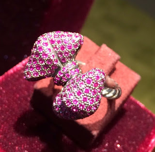 David Yurman bow ring with pave-set rubies