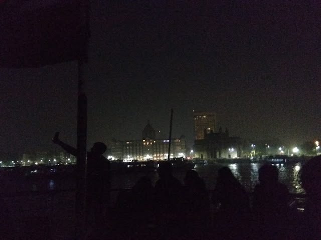 Ship was open roof and we sat on terrace of ship. In pic, we can see Taj Hotel and Gateway of India.